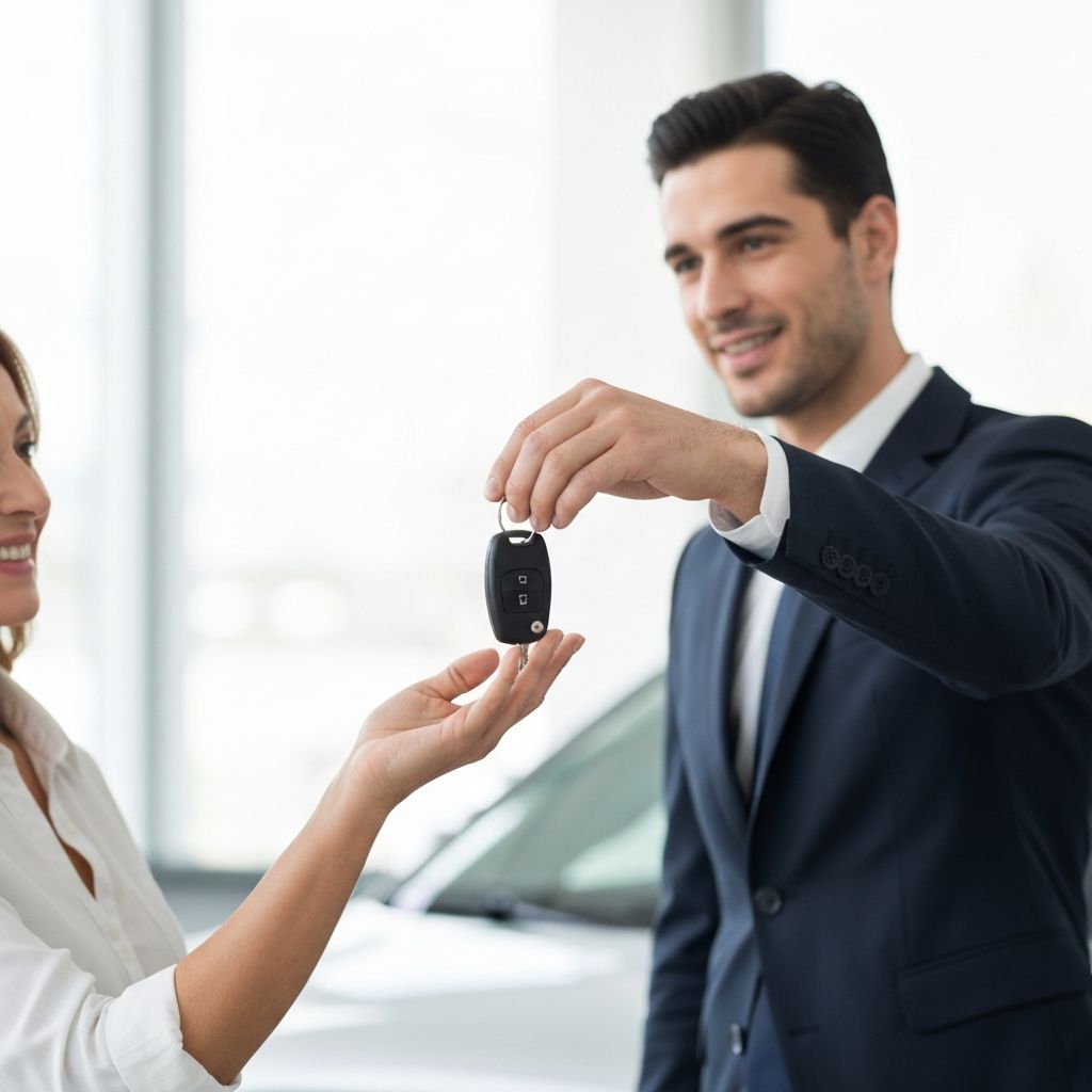Successful car sale - keys exchange